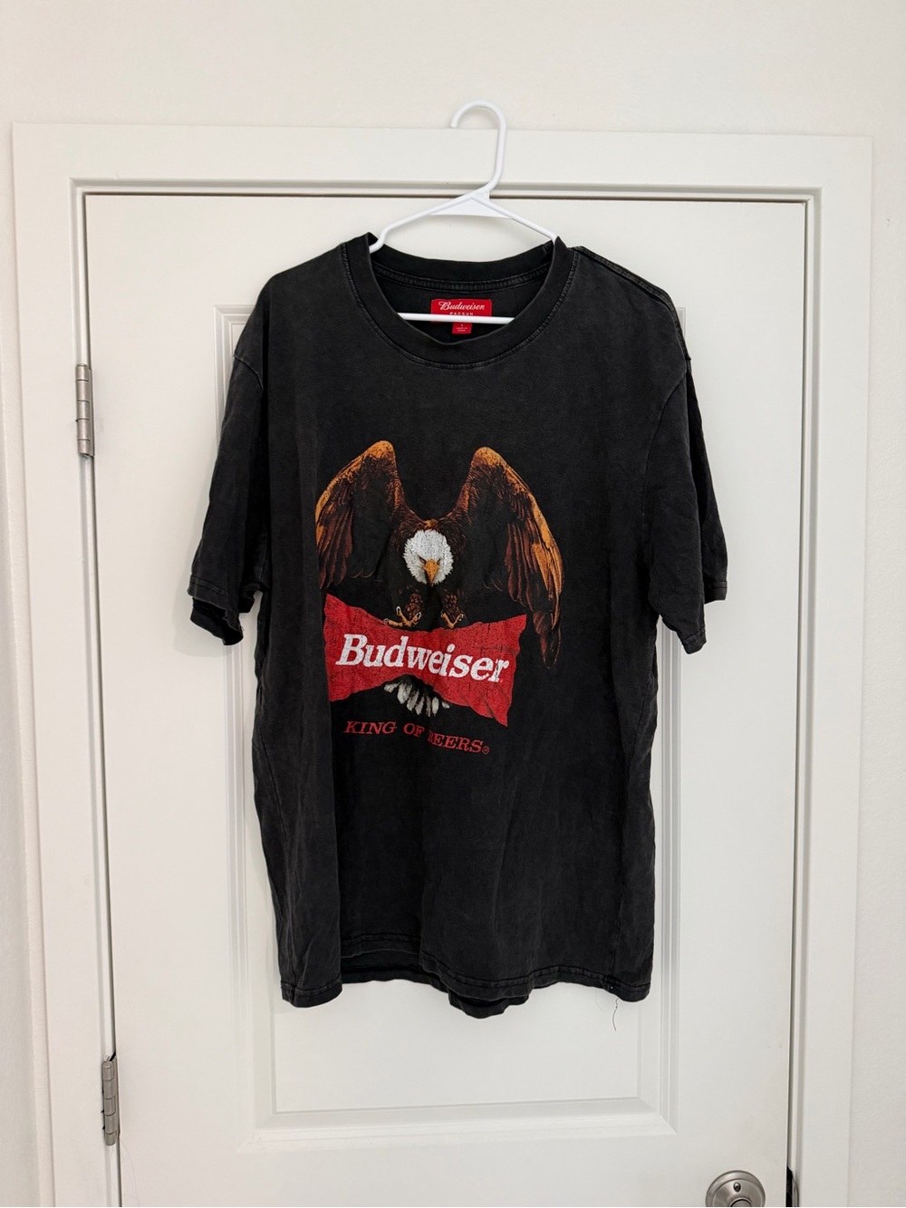PacSun Black Graphic Budweiser Eagle Tee with Red Logo 100% cotton Men’s